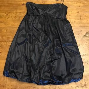 Black satin mini dress